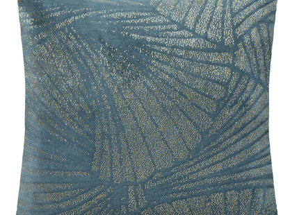 Almohada "Flan" azul canario con motivo dorado en relieve 40x40 - 181020Q