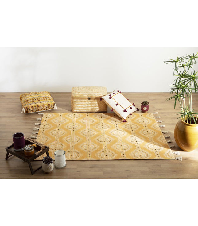 Alfombra decorativa jacquard ocre 120x170 - 181075