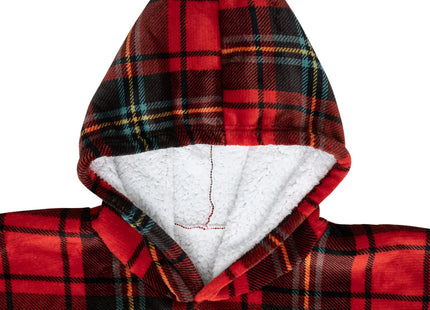 Sudadera con capucha a cuadros rojos L-XL - 181122C