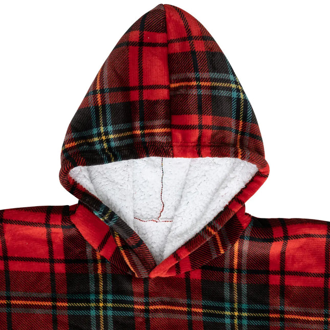 Sudadera con capucha a cuadros rojos L-XL - 181122C