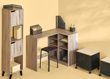 Revistero "Havi" de metal y bambú - 181245