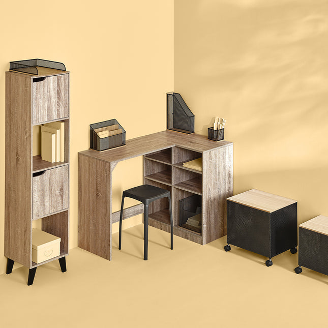 Organizador "Havi" de escritorio de bambú en negro - 181248