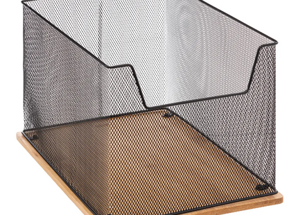 Organizador "Havi" de escritorio de bambú en negro - 181248