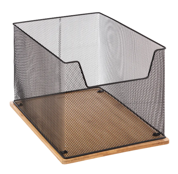 Organizador "Havi" de escritorio de bambú en negro - 181248