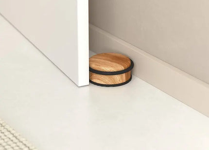 Tope de puerta bajo con efecto de madera natural - 181304