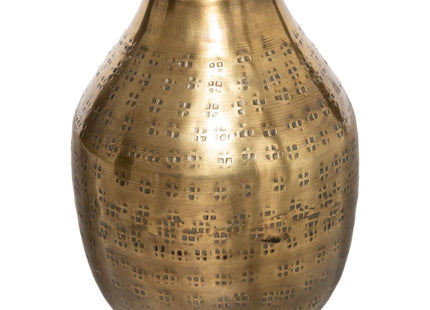 Florero de metal "Oasis" dorado martillado A14cm - 181409