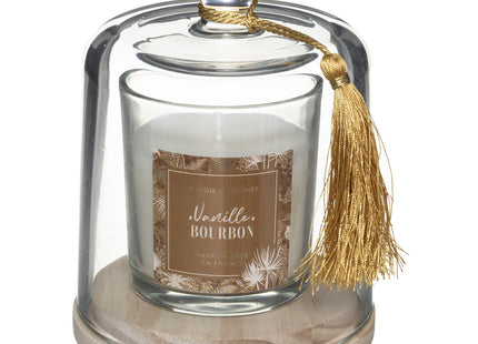 Vela perfumada bajo campana de cristal 130gr Bourbon de vainilla - 181645A