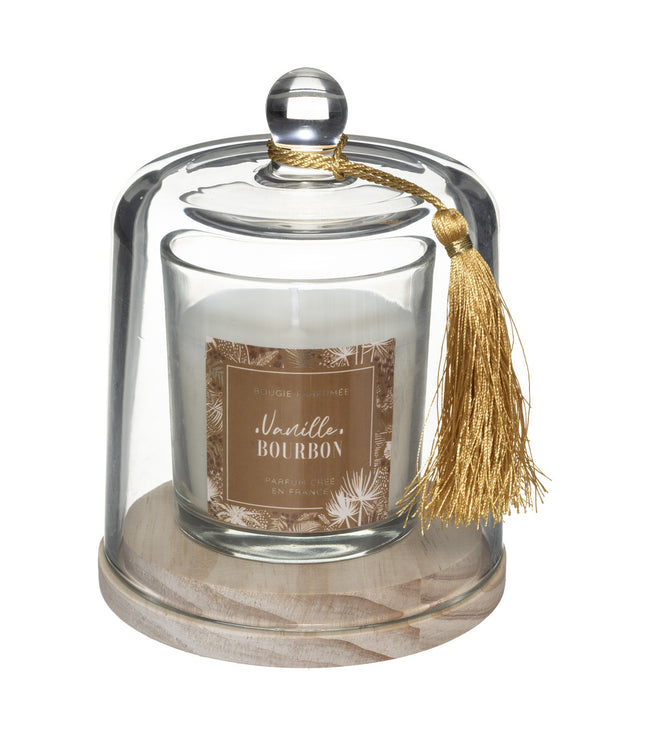Vela perfumada bajo campana de cristal 130gr Bourbon de vainilla - 181645A