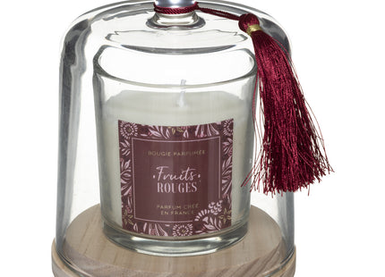 Vela perfumada bajo campana de cristal 130gr Frutos rojos - 181645B