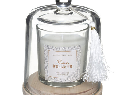 Vela perfumada bajo campana de cristal 130gr Flor de naranjo - 181645D