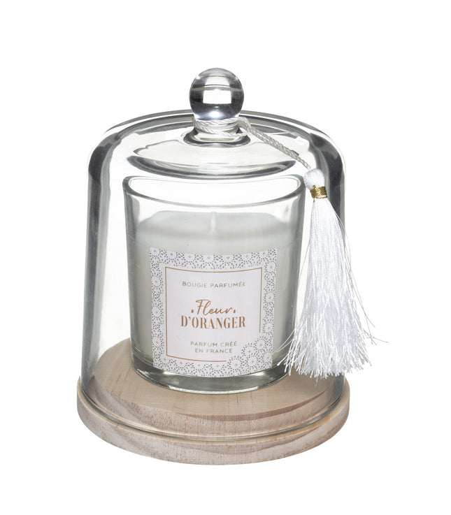 Vela perfumada bajo campana de cristal 130gr Flor de naranjo - 181645D