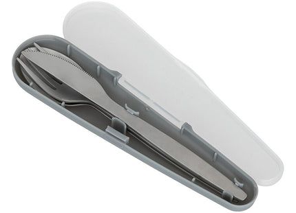 Juego de 3 cubiertos y caja de acero inoxidable - 181874