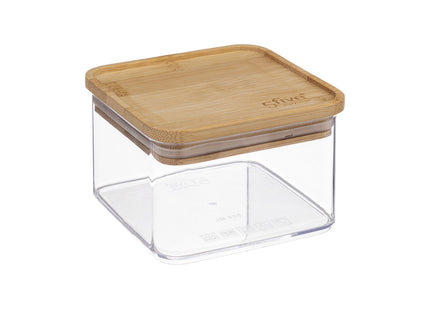 Caja "Eske" cuadrada 0.5L hermética y apilable con tapa de Bambú  - 181878