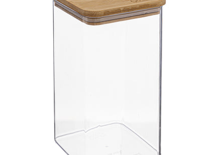 Caja "Eske" cuadrada 1.5L hermética y apilable con tapa de Bambú  - 181880