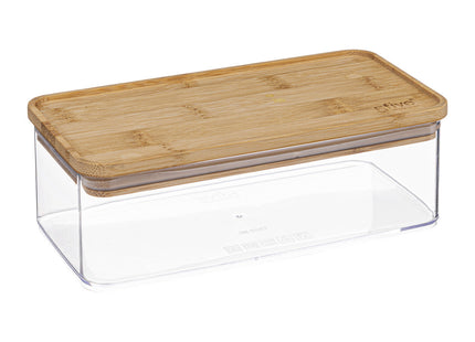 Caja "Eske" rectangular 1L hermética y apilable con tapa de Bambú  - 181882
