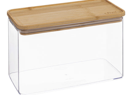 Caja "Eske" rectangular 2 L hermética y apilable con tapa de Bambú  - 181883