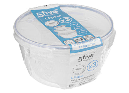 Set de 3 potes de almacenaje redondas con cierre Clipeat - 181891