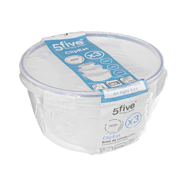 Set de 3 potes de almacenaje redondas con cierre Clipeat - 181891