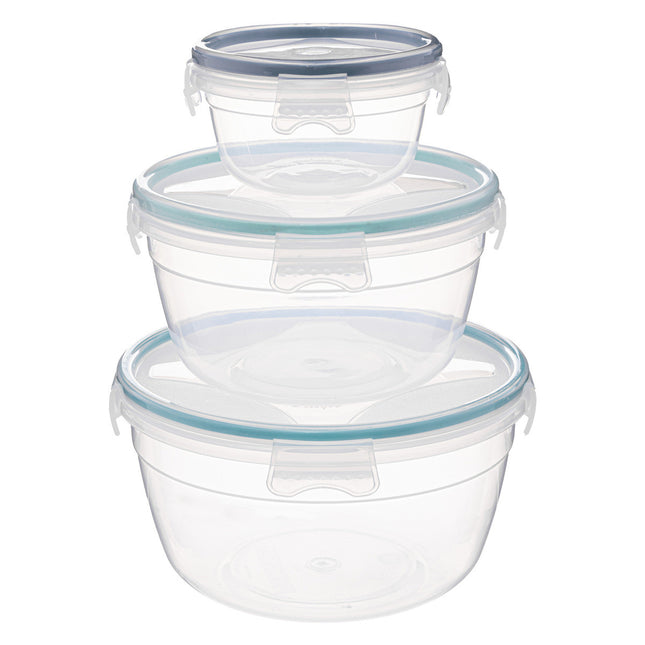 Set de 3 potes de almacenaje redondas con cierre Clipeat - 181891