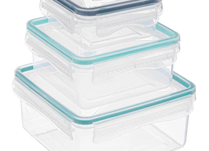 Set de 3 potes de almacenaje rectangular con cierre Clipeat - 181892