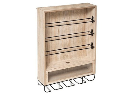 Estante de pared "Bistrot" para bebidas en madera y metal 38x55 - 182099