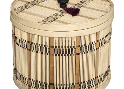 Caja redonda "Nam nam" de bambú M - 182201