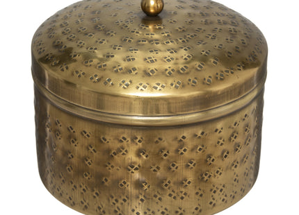 Caja de metal dorado martillado "Oasis" PM – 182242