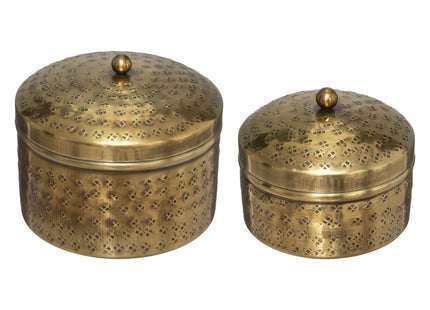 Caja de metal dorado martillado "Oasis" PM – 182242