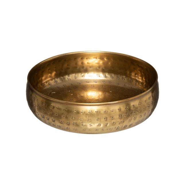 Plato de metal dorado martillado "Oasis" P - 182246