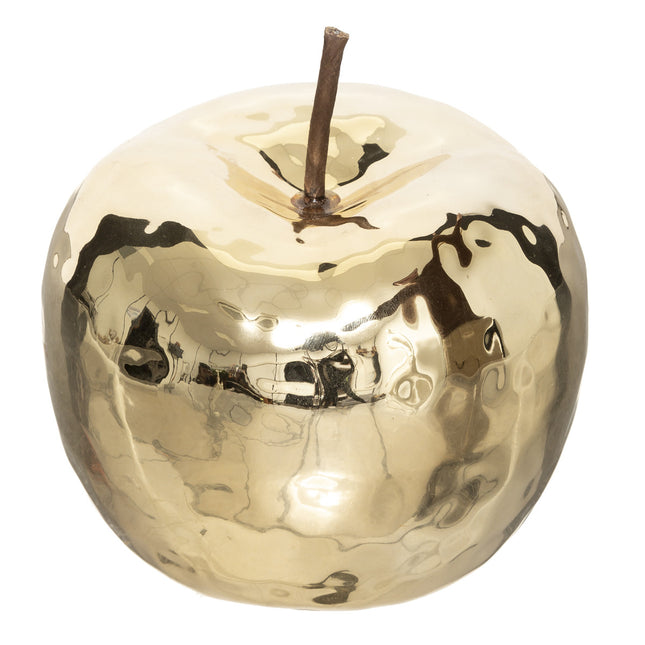 Manzana decorativa de cerámica dorada D12cm - 182316
