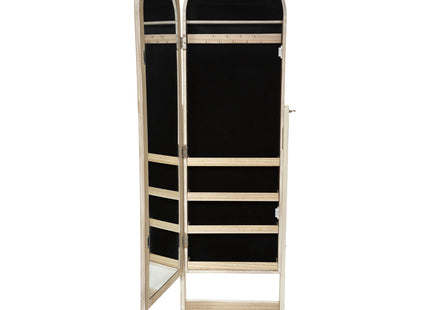 Armario de joyería "Cannage" de madera con espejo interior 46x143 - 182349