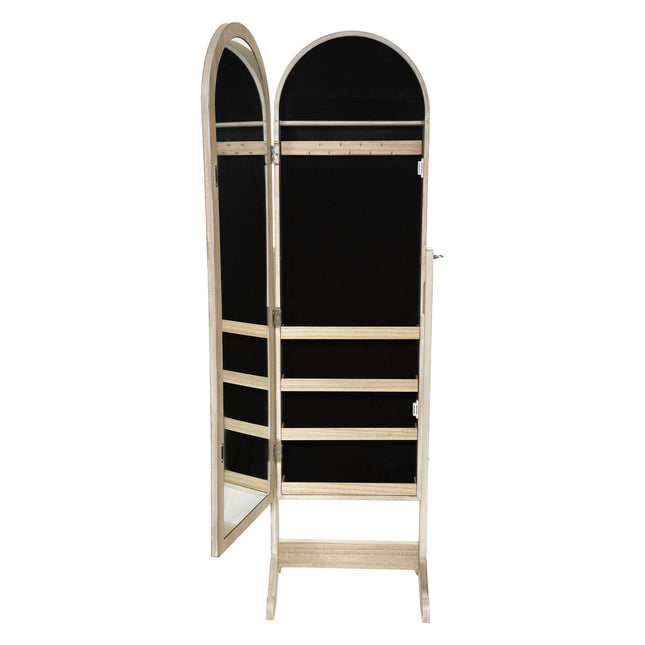 Armario de joyería "Cannage" de madera con espejo interior 46x143 - 182349