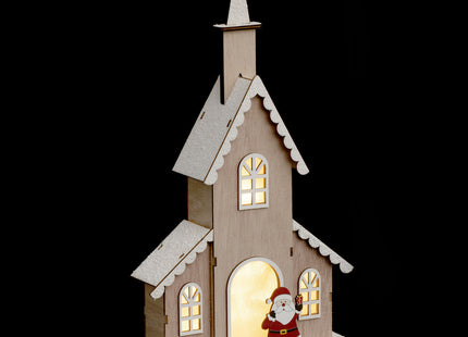 Campanario de madera con 5 LED blanco cálido A40cm - 183141