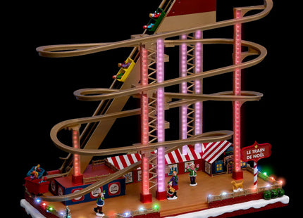 Pueblo navideño "Montaña rusa" animada/musical 25 LED + transformador - 183247