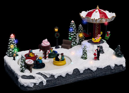 Pueblo navideño "Parque de atracciones" animado/musical 20 LED - 183248