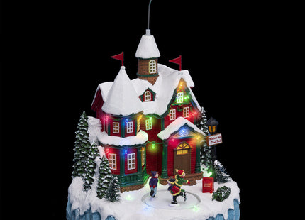 Pueblo navideño luminoso y animado "La mansión de Papá Noel" - 183253