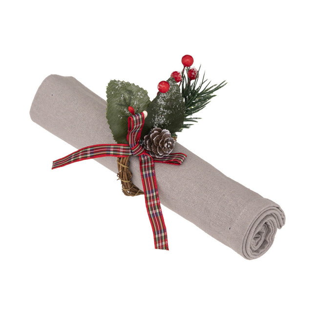 Set de 2 Servilleteros Decorativos Rama y Hoja de Acebo - 183355