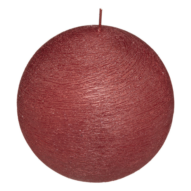 Vela bola Rojo cepillado D10cm - 183391RG
