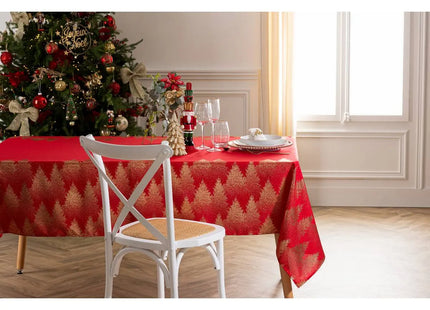 Mantel navideño "Colorama de Noël" con estampado de abetos, 140x360 cm - 183855
