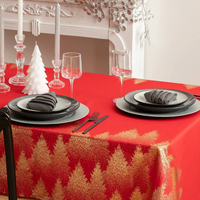 Mantel navideño "Colorama de Noël" con estampado de abetos, 140x360 cm - 183855