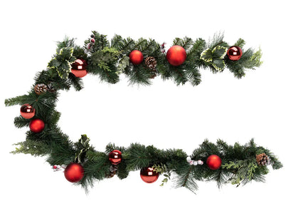 Guirnalda navideña con bolas rojas L2m - 184217