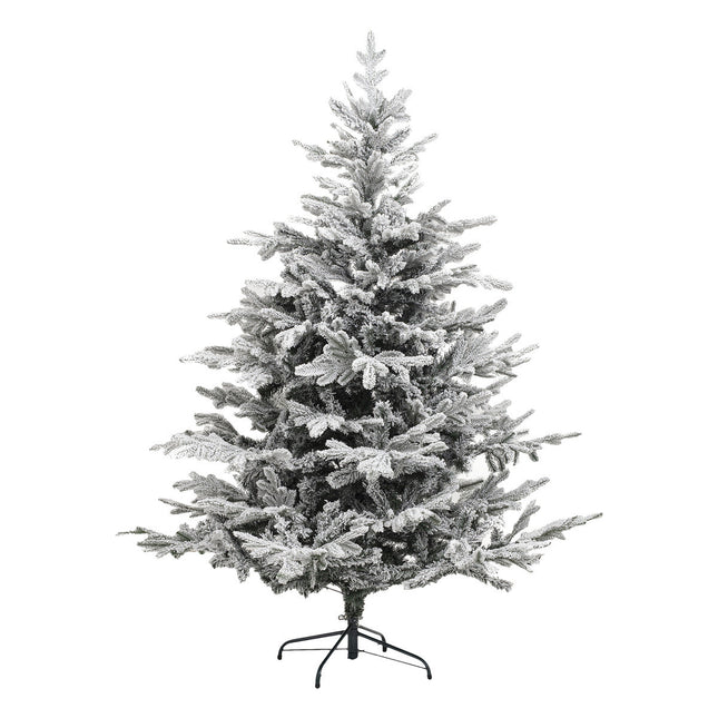 Árbol de Navidad artificial de primera calidad con flocado verde, blanco y purpurina "Frosty" A180cm - 184226