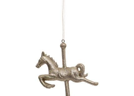 Deco navideña "Cabalo" de carrusel dorado - 184294