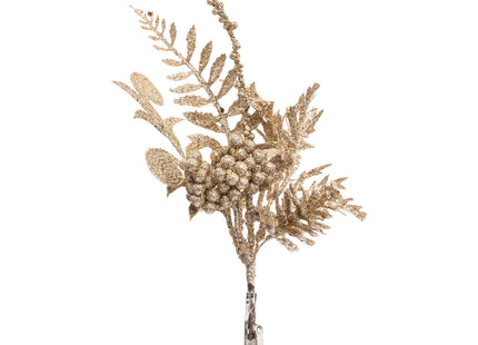 Arreglo con ramas de purpurina dorada - 184400