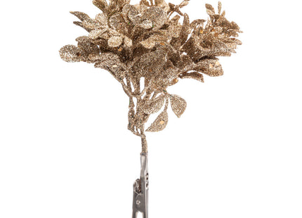 Arreglo de flores con purpurina dorada - 184401