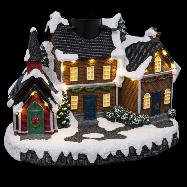 Pueblo navideño "Base de abeto" en LED - 184423