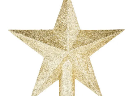 Adorno de estrella brillante para la punta del árbol 22 cm dorado - 184431