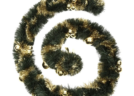 Guirnalda navideña verde con bolas doradas D10 x 270 cm - 184440