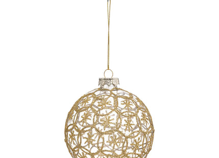 Bola navideña "Estrella" redonda de cristal 10cm - 184524