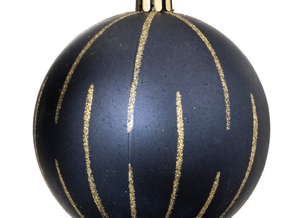 Juego de 8 bolas estampadas D8cm azules y doradas  - 184591